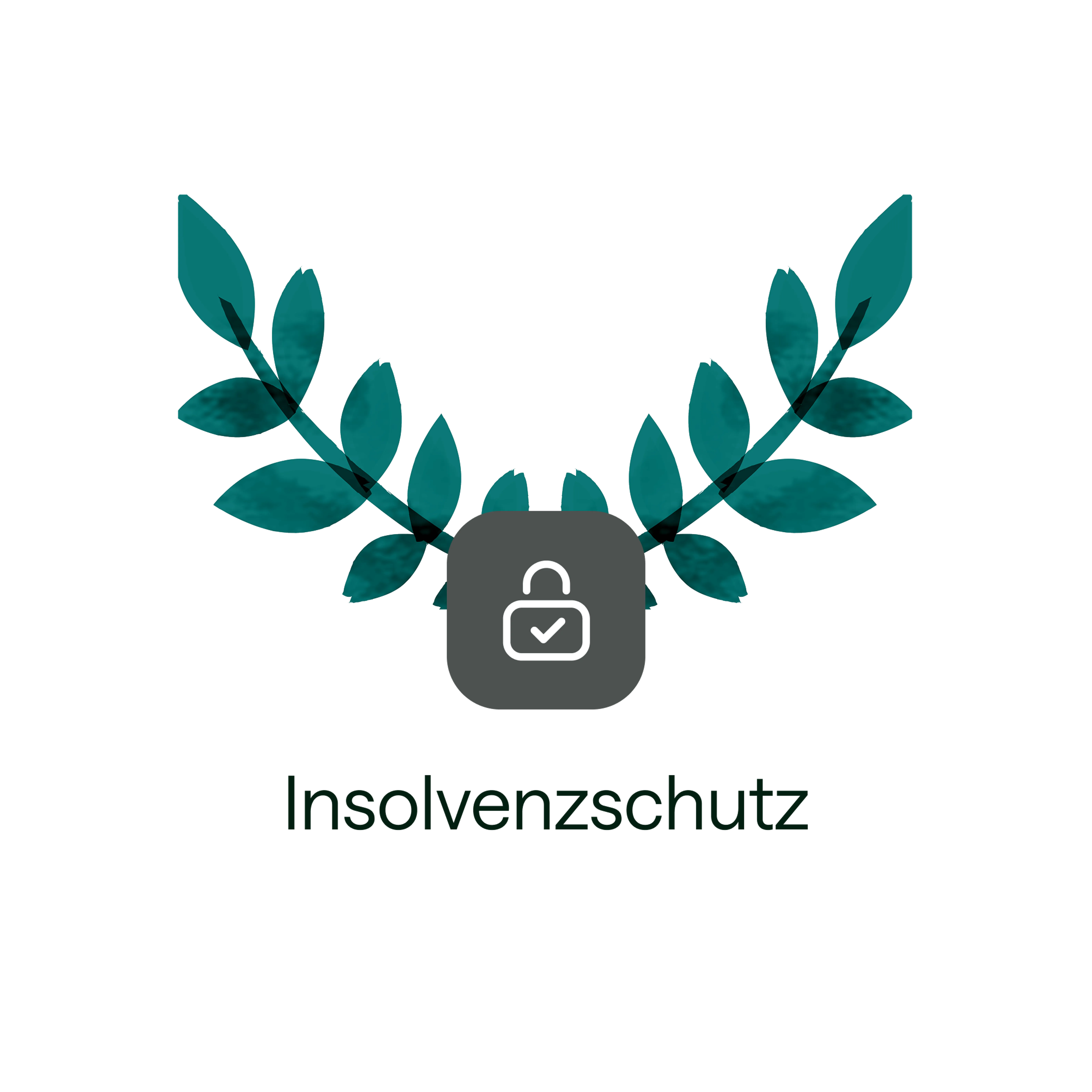 Illustration: Laubkranz als Symbol für den unbegrenzten Insolvenzschutz des ZinsPockets.